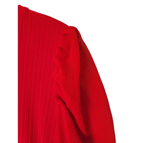 Women's Red Nine West L Chiffon Puff Long Sleeve - Picture 3 of 5
